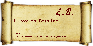 Lukovics Bettina névjegykártya